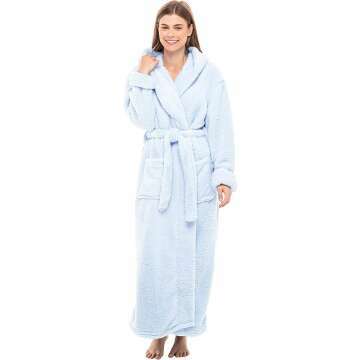 Hooded Fleece Winter Robe for Women – Alexander Del Rossa