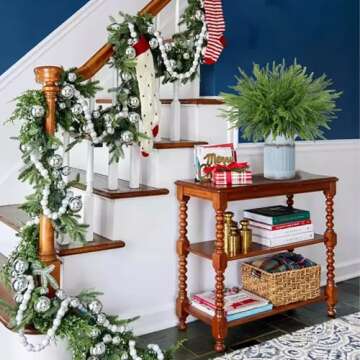 HUAESIN 12 PCS Real Touch Norfolk Pine Artificial Christmas Branches Faux Christmas Norfolk Pine Branches Fake Cedar Pine Picks for Vase DIY Crafts Xmas Indoor Outdoor Home Decor