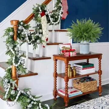 HUAESIN 12 PCS Real Touch Norfolk Pine Artificial Christmas Branches Faux Christmas Norfolk Pine Branches Fake Cedar Pine Picks for Vase DIY Crafts Xmas Indoor Outdoor Home Decor