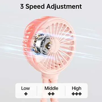 GUSGU Stroller Fan Clip on for Baby (2023 Version Pink), Flexible Tripod & Rechargeable Battery