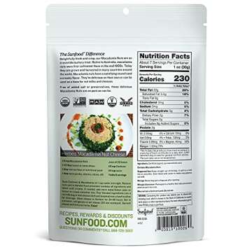 Sunfood Superfood Raw Organic Macadamia Nuts Unsalted - Harvested and Processed at Low Temperatures ...