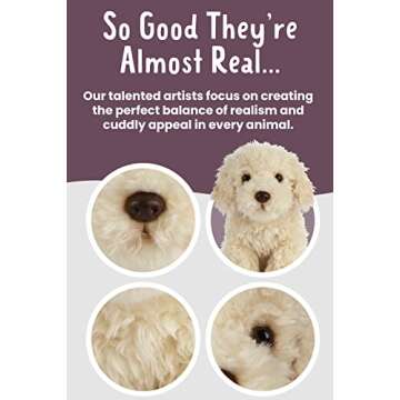 Living Nature Labradoodle Stuffed Animal | Fluffy Dog Animal | Soft Toy for Kids | 10 Inches