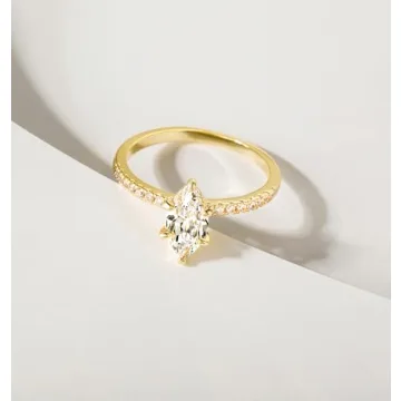 TIGRADE 2CT Marquise Cut Engagement Ring for Women