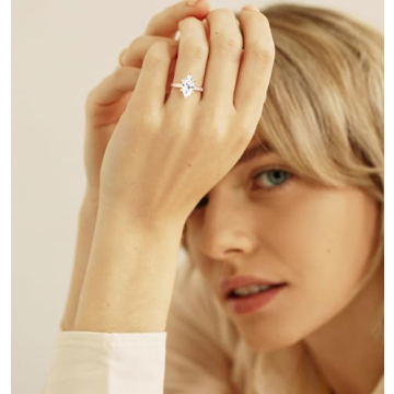 TIGRADE 2CT Marquise Cut Engagement Ring for Women