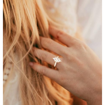 TIGRADE 2CT Marquise Cut Engagement Ring for Women