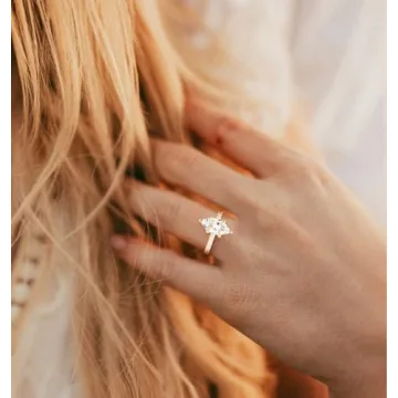 TIGRADE 2CT Marquise Cut Engagement Ring for Women