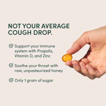 Beekeeper's Naturals Soothing Honey Cough Drops 3 Flavors Pack,Honey,Peppermint & Elderberry Sore Throat Relief Soothing Lozenges with Zinc,Propolis & Vitamin D,42 Ct