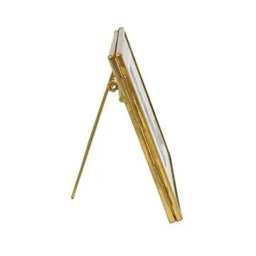 Isaac Jacobs 4x6 (2-Pack), Antique Gold, Vintage Style Brass and Glass, Metal Floating Picture Frame (Horizontal) with Locket Closure, for Photos, Art, & More, Tabletop Display (4x6 Antique Gold)