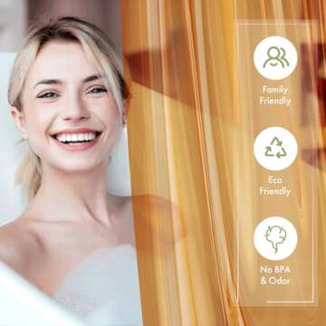 AmazerBath Shower Curtain Liner, 72x72 Transparent Orange Shower Curtain Liner, Lightweight Plastic ...