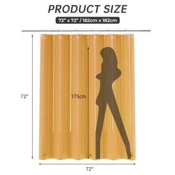 AmazerBath Shower Curtain Liner, 72x72 Transparent Orange Shower Curtain Liner, Lightweight Plastic Shower Curtain Liner, Cute Waterproof Shower Liner for Bathroom with 3 Magnets and 12 Grommet Holes
