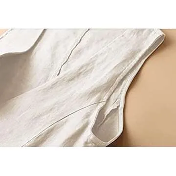 Dongfeng Women's Stylish Cotton Linen Sleeveless Vest