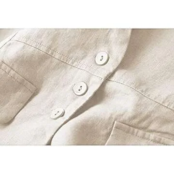 Dongfeng Women's Stylish Cotton Linen Sleeveless Vest