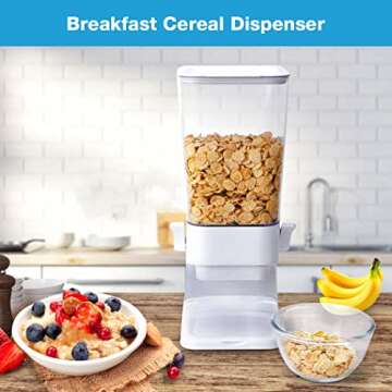 Tokokimo Cereal Dispenser, Countertop Cereal Dispenser, Not Easy to Crush Food Dry Food Dispenser, K...