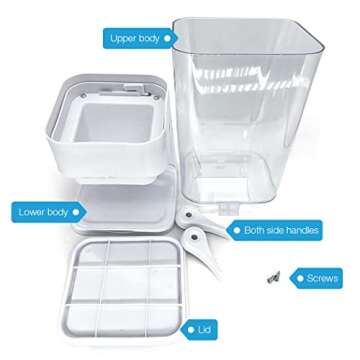 Tokokimo Cereal Dispenser, Countertop Cereal Dispenser, Not Easy to Crush Food Dry Food Dispenser, Kitchen Essentials, Storage Container Organizer for Granola, Cereal, Cat Food, Dry Food