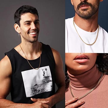 Premium Reoxvo Gold Chain for Men - 5mm Cuban Link Necklace