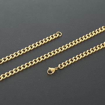 Premium Reoxvo Gold Chain for Men - 5mm Cuban Link Necklace