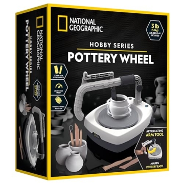 NATIONAL GEOGRAPHIC Hobby Pottery Wheel Kit - 8" Variable Speed Pottery Wheel for Adults & Teens wit...