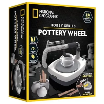 NATIONAL GEOGRAPHIC Hobby Pottery Wheel Kit - 8" Variable Speed Pottery Wheel for Adults & Teens wit...