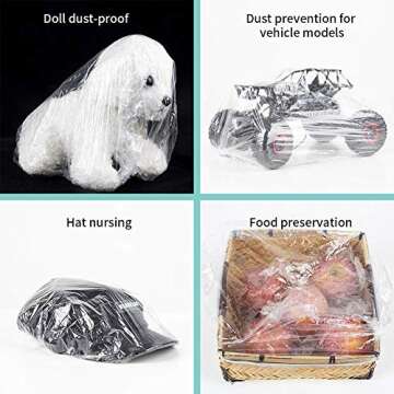 30pcs Disposable Shower Caps-Multi-Purpose Thickening Elastic Bath Cap Plastic Waterproof Clear Show...