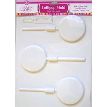 LorAnn Large Round 2.5" Hard Candy Lollipop 8 inch X 10 inch Sheet Mold
