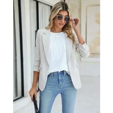 Blooming Jelly Women Dressy Casual Tops Business Work Blouses Summer Shirts Short Sleeve Crew Neck Outfits 2025(Medium, White)