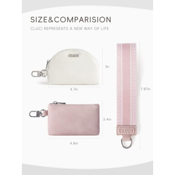 CLUCI Keychain Wallet Stylish Dual Pouch for Women