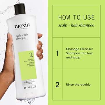 Nioxin System 2 for Natural Hair with Progressed Thinning Cleanser Shampoo and Scalp Therapy Conditioner