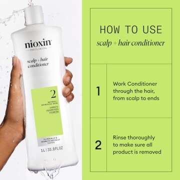 Nioxin System 2 for Natural Hair with Progressed Thinning Cleanser Shampoo and Scalp Therapy Conditioner