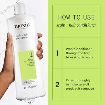 Nioxin System 2 for Natural Hair with Progressed Thinning Cleanser Shampoo and Scalp Therapy Conditioner