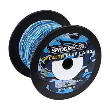 SpiderWire Stealth® Superline Fishing Line, Blue Camo, 50lb | 3000yd | Braided for Saltwater & Fres...