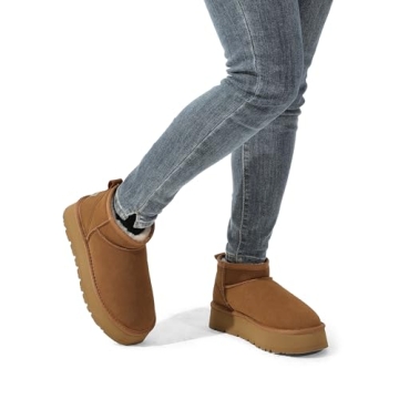 DREAM PAIRS Women's Snow Boots Warm Slip-On Winter Boots