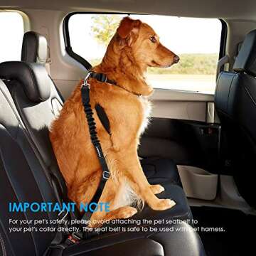 URPOWER 2 Pack Dog Seat Belt, Retractable Dog Car Harness Adjustable Pet Safety Belt with Elastic Bu...