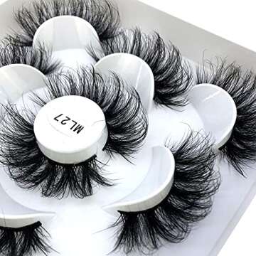 AMSDSCN 5 Pairs 25mm 3D Mink Lashes - Bold & Beautiful