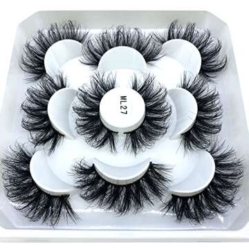 AMSDSCN 5 Pairs 25mm 3D Mink Lashes - Bold & Beautiful