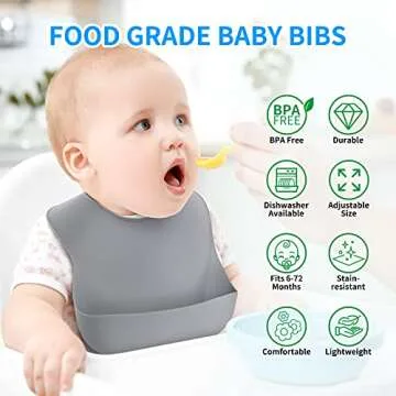 ME.FAN Silicone Baby Bibs for Babies & Toddlers | Adjustable Silicone Bibs 2 Set