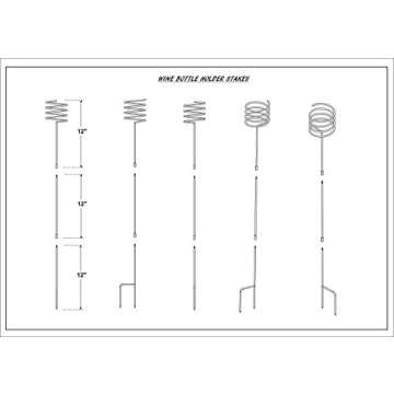 Wine Bottle & Cup stakes Holder Rack - Adjustable Height to 36 INCHES, Durable Metallic Frame, Sturdy Base & Secure Grip | Holds Bottles Of Wine, Beer,Champagne,Beverages,Glasses& More 5 Pieces Set