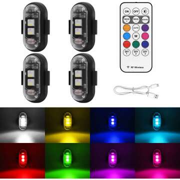 Wireless LED Strobe Lights with Remote Control - 4PCS