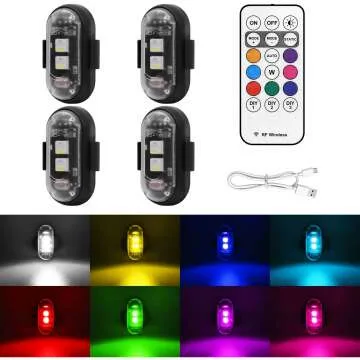 Wireless LED Strobe Lights with Remote Control - 4PCS