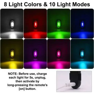 Wireless LED Strobe Lights with Remote Control - 4PCS