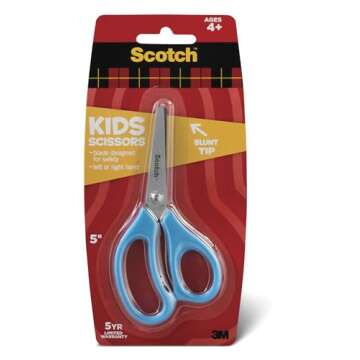 Scotch 5" Blunt Kid Scissors, Ideal for School and At-Home Crafting Projects (1441B) (Color may vary...