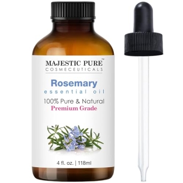 Majestic Pure Rosemary Essential Oil with Glass Dropper | 100% Pure and Natural Rosemary Oil | Premi...
