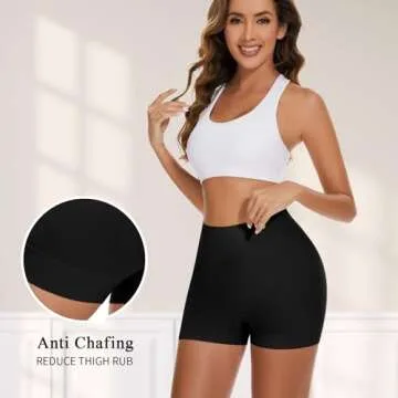 FRESBEIT Slip Shorts for Women Under Dress, Boyshorts Panties Anti Chafing Shorts Smooth Shapewear Shorts M