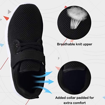 TOEDNNQI Kids Lightweight Breathable Strap Sneakers