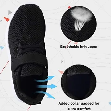TOEDNNQI Kids Lightweight Breathable Strap Sneakers