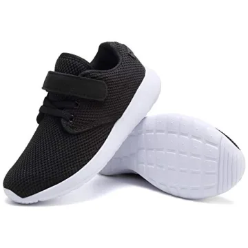 TOEDNNQI Kids Lightweight Breathable Strap Sneakers