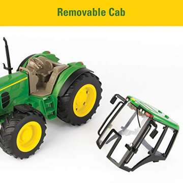 John Deere Big Farm Tractor and Wagon - 1:16 Scale - Light Up John Deere Tractor Toys - Preschool and Toddler Toys - Kids Toys Ages 3 Years and Up