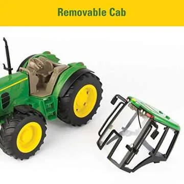John Deere Big Farm Tractor and Wagon - 1:16 Scale - Light Up John Deere Tractor Toys - Preschool and Toddler Toys - Kids Toys Ages 3 Years and Up