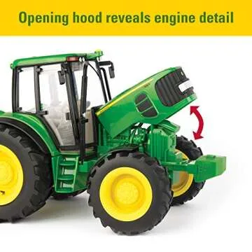 John Deere Big Farm Tractor and Wagon - 1:16 Scale - Light Up John Deere Tractor Toys - Preschool and Toddler Toys - Kids Toys Ages 3 Years and Up