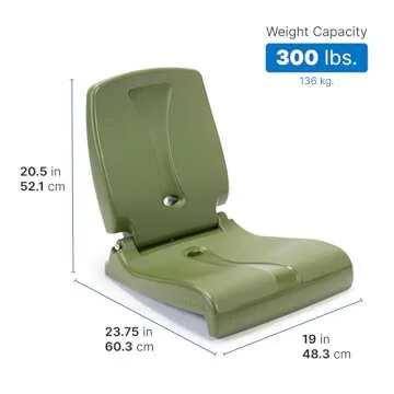 Step2 Foldable Adult Flip Seat, Portable Outdoor Chair for Poolside, Tailgating, Camping, Picnic Chair, Provides Back Support When Sitting on Ground, Olive