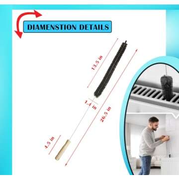 Clothes Dryer Lint Vent Trap Cleaner Brush Gas Electric Fire Prevention Exhaust (1 Pack)